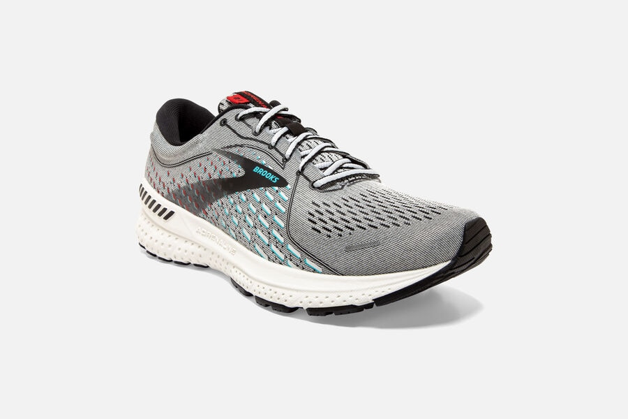 Brooks Running Shoes Mens Grey - Adrenaline GTS 21 Road - 7840-HTJNY